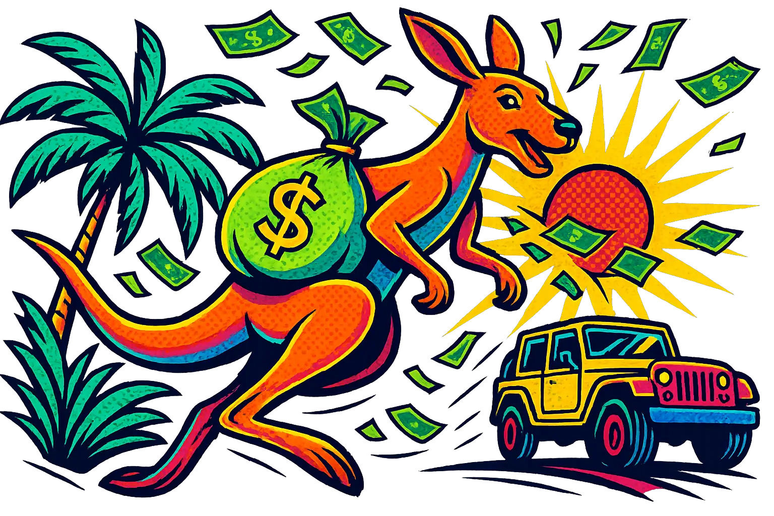 Exciting lottery scene